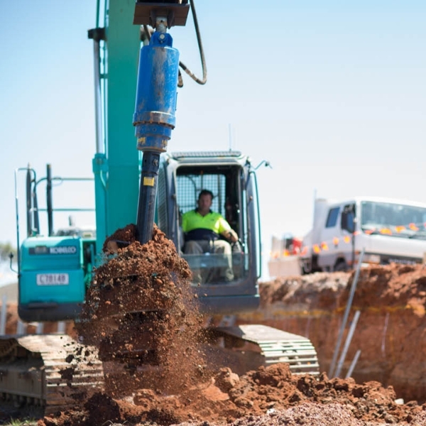 Project manager overseeing a major commercial works site